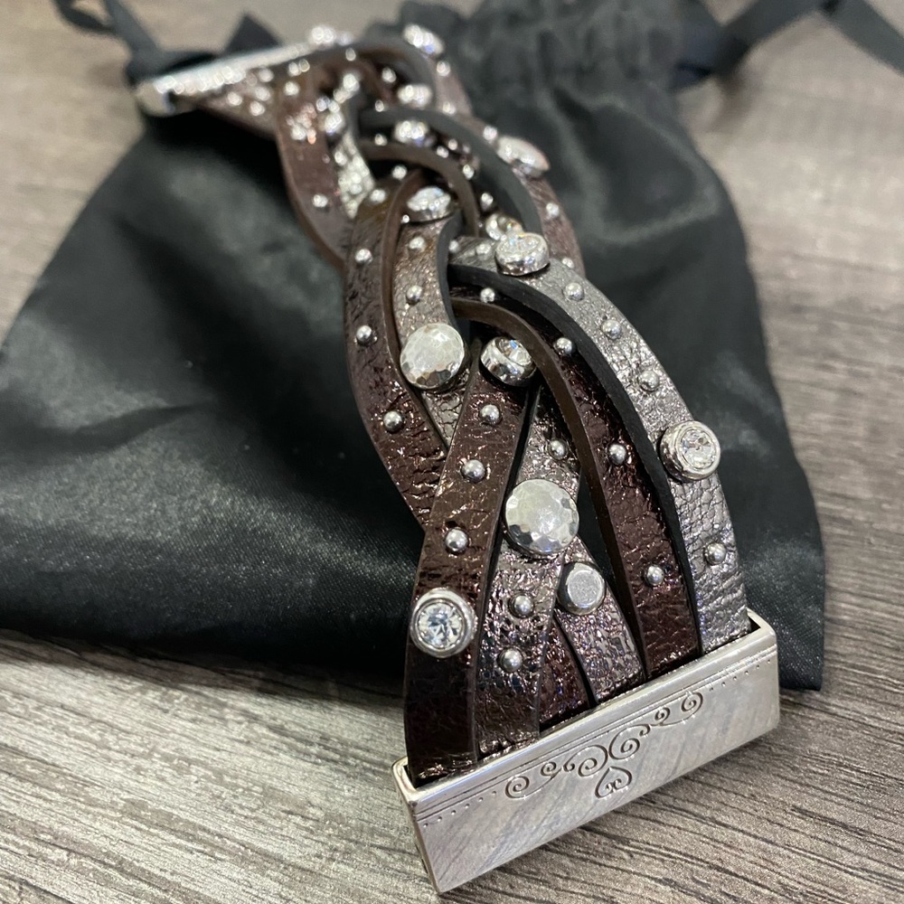 Brighton Metallic Leather Cuff